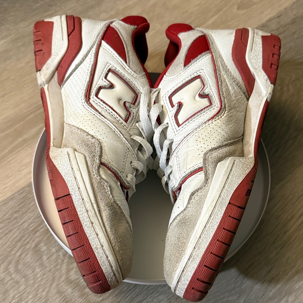 New Balance 550 White and Red Sneakers